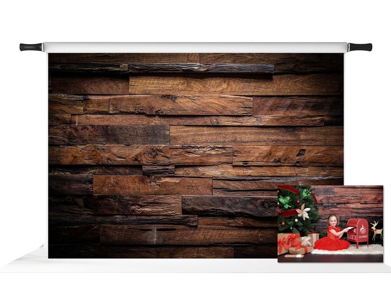 Kate 7x5ft Wood Photography Backdrop Vintage Brown Retro Shiplap Photo Party Background Rustic Backdrop for Photography - Image 1